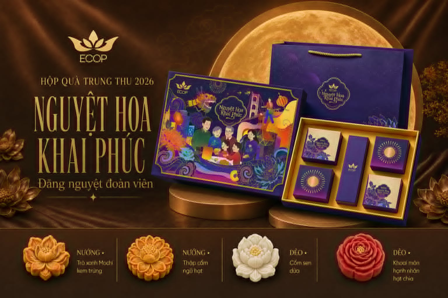 Hộp quà Trung Thu ECOP Nguyệt Hoa Khai Phúc